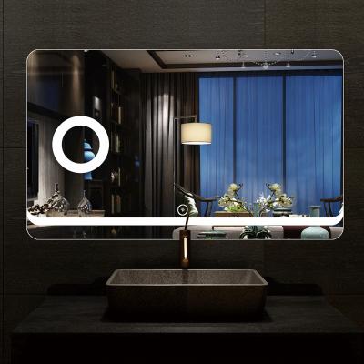 China Illuminated Hotel Dressing Table Mirror Square Led Touch Supports Mirror for sale