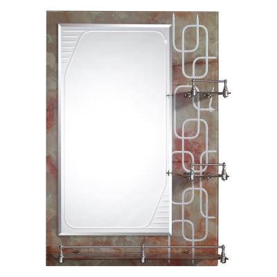 China Hangzhou Modern Double Layers Bathroom Mirror With Glass Shelf Bestselling Design for sale