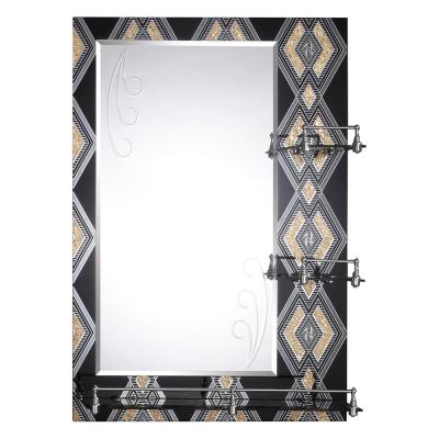 China 2021 Bright Left Shelf Double Color Layers Special Bathroom Mirror With Lamp for sale