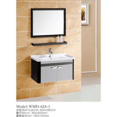 China Excellent Modern Stainless Steel Bathroom Cabinet Sink Vanity for sale