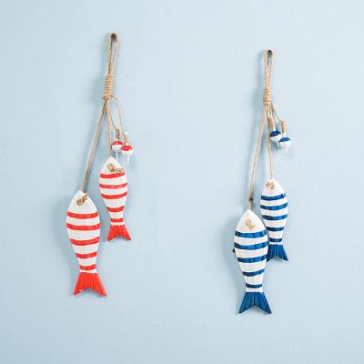 China Europe style Mediterranean fish hanging wooden children's room creative decoration for sale