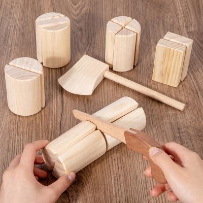 China Pretend Play Toy Simulation Wooden Cutting Wood Cutting Game Pretend Play Game for Toddlers for sale