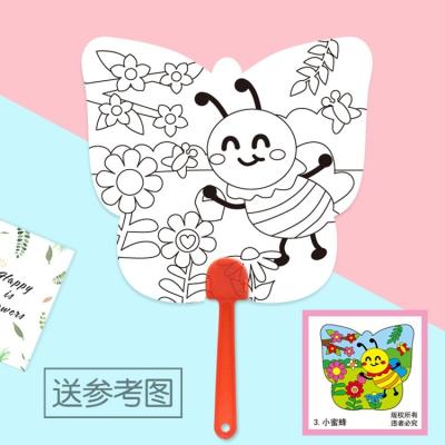 China Many Styles For Sale QINGTANG Painting Kit DIY Hand Drawn White Paint Fan Empty Fan for sale