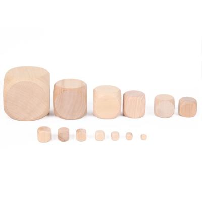 China DIY Toy Custom Printed Wood Dice Funny Number Round Corner Hexahedron Dice Wooden Toy for sale