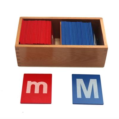 China Parent-children interactive alphabet learning sandpaper lower and upper case wooden letters for sale