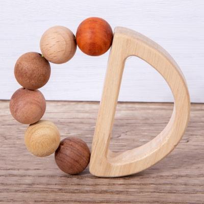 China Musical Wooden Rattles Teether Toys Infant Toys Wooden Baby Rattle Toy for sale