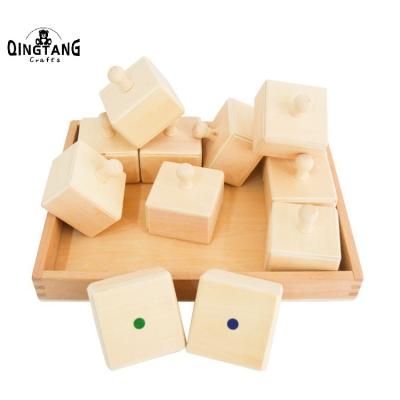 China QINGTANG Wooden Toys Montessori Sound Box Sensory Hearing Hearing Practicing Learning Toys for sale