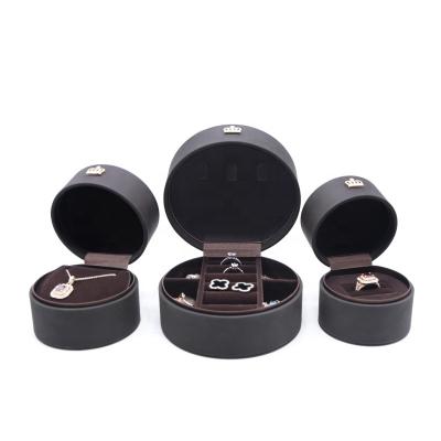 China Wholesale Custom Luxury Round Leather Round Jewelry Gift Jewelry Box Earring Bracelet Necklace Display Packaging PU Packaging Display Boxes for sale