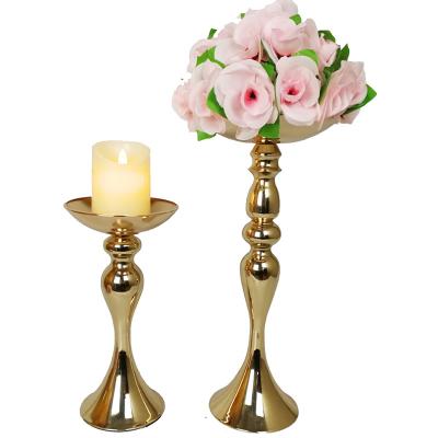 China Fancy Wedding Europen Table Metal Candlestick Pillar Stand Decorative Tall Artificial Flower Wreath Arranging Stand for sale