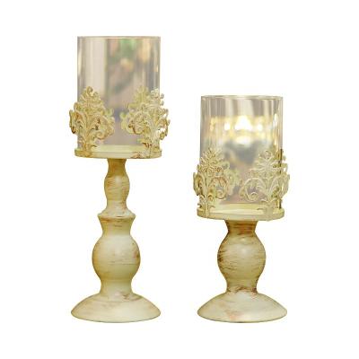 China Weeding Wedding Home Candle Holder Decoration Retro Wrought Iron Windproof Candlestick Creative Romantic Candle Holder Decoration for sale