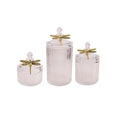 China ECO-frendly Luxury Fancy Colored Diamond Shape Lid DIY Candle Jar Wedding Candy Storage Glass Jar With Decorative Lids for sale