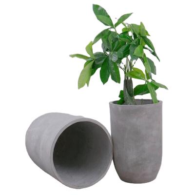 China Wholesale European Style Simple Cylindrical Flower Pot Customized by Europe Top Cement Factory for sale