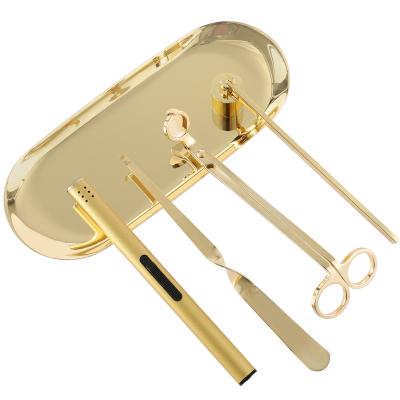 China Candle Wick Trimmer Candle Wick Scissors Stainless Steel for Candle Lovers Wick Cares 5 Pieces Set with Tray Candle Wick Trimmer for sale