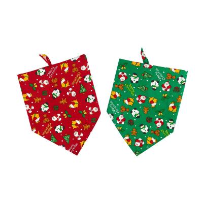 China Christmas Dog Bandanas Triangle Pet Dog Scarf Adjustable Bandana Custom Washable Viable Plaid for sale