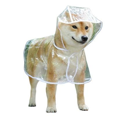 China Stocked Manufacturer Custom Transparent PVC Dog Clothes Pet Dog Accessory Outdoor Raincoat for sale