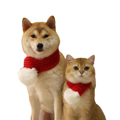 China Sustainable Wholesale Pet Supplies Christmas Pet Collars Scarves Costume Soft Pet Scarf for sale