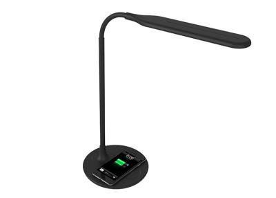 China 15W Adjustable Wireless LED Table Lamp , LED Flexible Desk Lamp With Usb Charging Port for sale