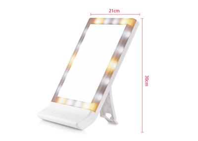 China Countertop LED Vanity Makeup Mirror Dual Power Supply With White Color Casing for sale