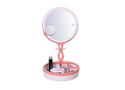 China 3X Magnification Travel Lighted Makeup Mirror With USB Rechargeable Touchscreen for sale