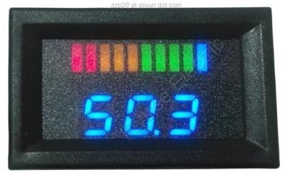 China battery gauge blue dual LED line Digital Battery Discharge Indicator for electric LSV NSV golf carts 12V up to 200V for sale