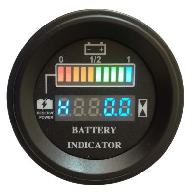 China Round CANbus SOC LED Digital Battery gauge discharge Indicator with CANbus, hour meter, EV, 12V up to 100V for sale