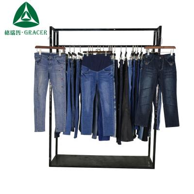 China High grade second hand clothes second hand brand ladies jeans pants import used clothing for sale for sale