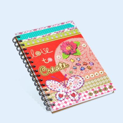 China Hardcover Notebook Glitter Printing Spiral Paper Spiral Offset Custom Journals for sale