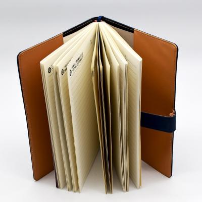 China PU leather hardcover book cover with cards porket diary with clasp/bankbook printing supplier for sale