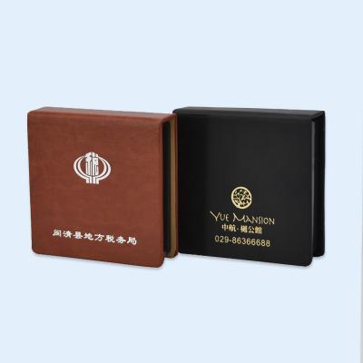 China Hardcover Professional Custom Design Notepads Supplier Recycle Note Cube With Board Box PU Cover Office Notepad for sale