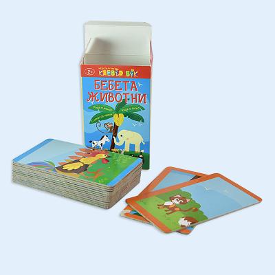 China Hot Selling Kids Education Children Learning Memory Animal Paper Cards Cardboard Puzzle Cards for sale