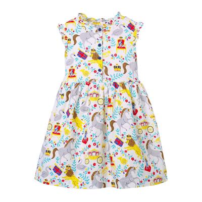 China Breathable high quality cotton design sleeveless 100% casual dress for summer kids dress boutique clothes girl dress for sale