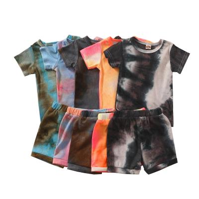 China Casual Toddler Girls Clothes Summer Kids Shorts Set Boys Clothes Tie Dye Kids Two Piece Sets for sale