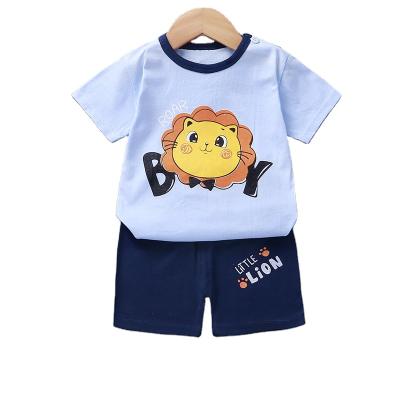 China Casual Children's Clothes Suit Summer Baby Clothes Short Suit T-shirt 2 Pieces Cotton Casual Set for sale