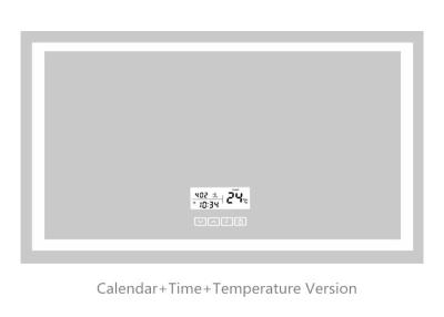 China O espelho do banheiro do tela táctil do diodo emissor de luz de SMD com LCD Screem mostra a temperatura do calendário do pulso de disparo de Digitas à venda