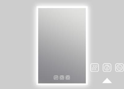 China Rectangle Touch Sensor LED Illuminated Bathroom Mirror CCT Adjustable Multifunction for sale