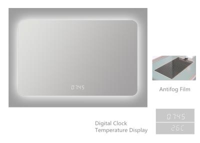 Cina Il ODM dell'OEM ha riscaldato lo specchio della doccia di Fogless, specchio principale abitudine con il cuscinetto del dispositivo antiappannante in vendita