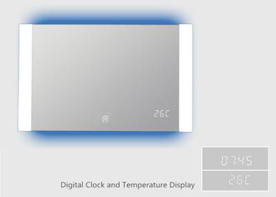 Cina Specchio del bagno del touch screen di illuminazione di Dimmable con l'esposizione di temperatura dell'orologio di Digital in vendita