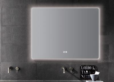 China Simple Elegant LED Illuminated Bathroom Mirror Frameless With Demister Function for sale