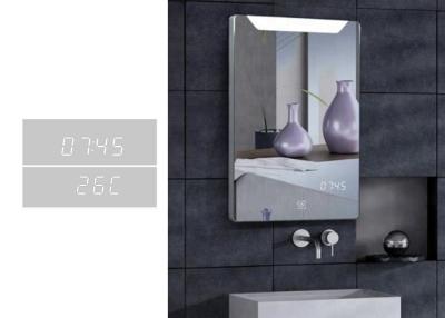 China Customized Demister LED Bluetooth Bathroom Mirror With Clock And Calendar for sale