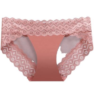 China Lady Seamless Skin-friendly Comfortable Elastic Ultra-thin Women's Panties High Waist Antibacterial Lace Underwear for sale