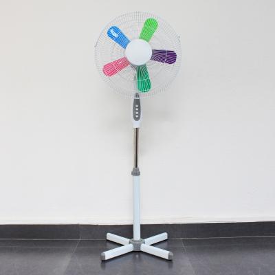 China Hotel Promotion 16 Inch Stand Fan LazyElf Colorful Fan Blades Stand Up Electric Fan For Home And Office for sale