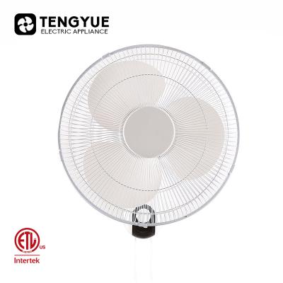 China ETL 16 inch wall fan plastic factory threw 45 degree wall fan iron grill wall mounted fan with quality motor for sale