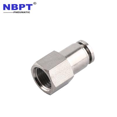 China Pneumatic Systems PCF Female Thread Brass Screw Direct Quick Connect One Touch Types Pneumatic Stainless Steel Plastic Brass Fittings for sale