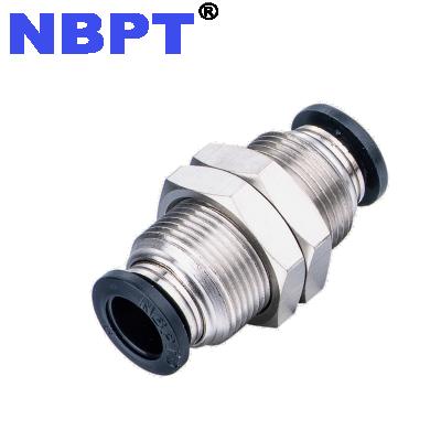 China New Arrival P.M. Mini One Touch Push To Connect Fitting Brass Union Mini Bulkhead Type for sale