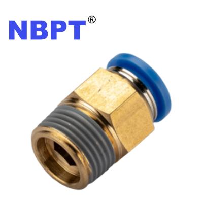 China Building Material Shops NBPT Push To Connect Metric Thread Acid Male BSPT BSPP NPT Size Tube Inch Straight Pneumatic Push In Fitting Connector for sale