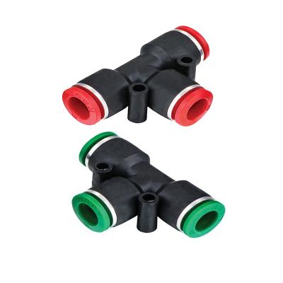 China Hotels Connector 6mm Pneumatic Plastic Tube Fittings Quick Connect Pneumatic Tee Fittings Fittings Plastic for sale