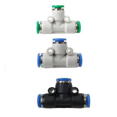 China Hotels 10mm T Type Quick Connect Plastic Pneumatic Air Duct Fittings for sale