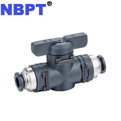 China Off Air Control Ball Shot / Turn On BVU Manual Valve, One Touch Pneumatic Air Fit Ball Valve By NBPT for sale