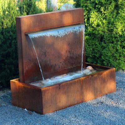 China Large Outdoor Decoration Corten Metal Bath Fountain and Waterfall for sale