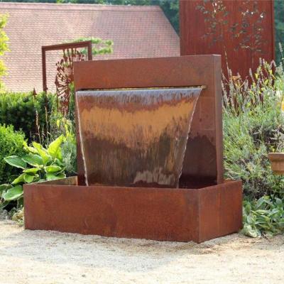 China Large indoor and outdoor decoration outdoors corten steel water fountain with swimming pool for sale